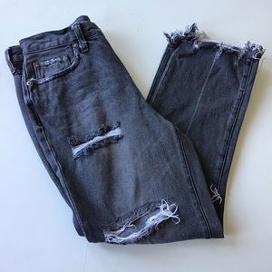 Pistola Distressed Mom Jeans 27 High Rise Raw Hem
